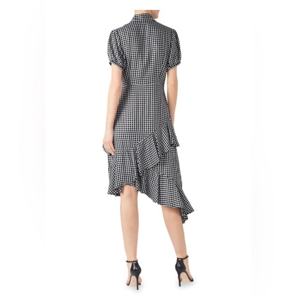 Great Jones Gingham Tie Neck Ruffle A Line Dress size 0 - Picture 2 of 3